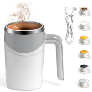 Automatic Self-Stirring Coffee Mug, Automatic Mixing Coffee, Milk, Protein Powder, Chocolate, Cocoa, Stainless Steel Material Suitable for Home, Office, and Travel, Exquisite Gifts (white)