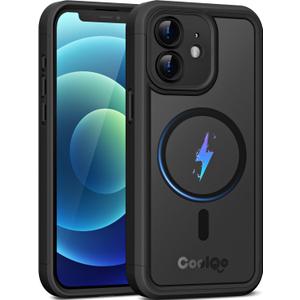 COOLQO Magnetic for iPhone 12 Case, Dual Layer Matte Scratch-Resistant, Black