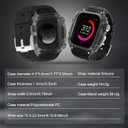 Luxury Translucent Smartwatch Case for Apple Watch Series 10 46mm, Fully Wrapped Lightweight Rugged case with Band, Silicon Strap, Stainless Steel Buttons, Protective Cover for Men/Women (Black)