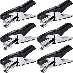 Yexiya Heavy Duty Plier Stapler Heavy Duty Office Hand Held Stapler Effortless 50 Sheet Capacity Desk Good for Stapling Home Warehouse School, Black(6 Pcs)