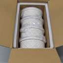 40 Oz Ramekins Ceramic Airtight Bowls Set of 4 - Large Mixing Bowls with Lids Set for Salad, Pho, Soup, Pasta, Dessert, Serving, Oatmeal, Baking Dishes, Dishwasher & Microwave Safe, Beige