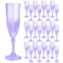 CHICERA 24 Pcs Purple Plastic Champagne Flutes，Purple Champagne Glasses Bulk, Made of Durable Plastic Material Can be Used for Weddings, Everyday Fun Parties and More!