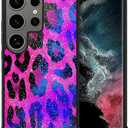 Compatible with Samsung Galaxy S25 Ultra Case,Pink Purple Leopard Print New for Women Girls,Shockproof Anti-Slip Drop Protection with Soft TPU Bumper Pattern Design