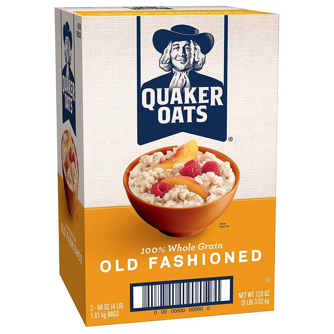Quaker Old Fashioned Rolled Oats, Non GMO Project Verified, Two 64oz Bags in Box, 90 Servings, 4 Pound (Pack of 2) BB 12/15/26