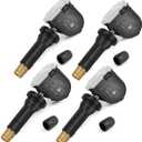 4-Pack GM TPMS Sensors 315MHz, Pre-Programmed Tire Pressure Monitoring System Replacement for Chevy Silverado Equinox, GMC Sierra, Buick, Cadillac - Replaces OE# 13598771 13598772 13586335 13581558