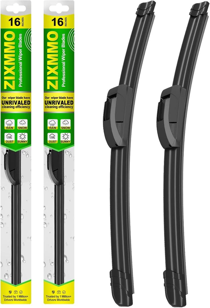 OEM Quality 16in + 16in Premium All-Season Windshield Wiper Blades for Original Equipment Replacement (Set of 2)