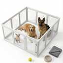 12Pcs Clear Acrylic Plastic Dog Playpen, 23.6 H Lightweight & Easy Assemble Playpen Divider, Durable Safety Play Pen Indoors, Puppy, Cat, Small Animal(White)