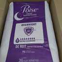 Poise Overnight Incontinence & Postpartum Pads for Bladder Leaks, 8 Drop Extra Coverage, 72 Count (2 Packs of 36), Packaging May Vary