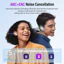 Wireless Earbuds, Bluetooth 5.4 Headphones with Multifunctional Touch Screen, 48H Bass Stereo Ear Buds with ANC/ENC Noise Cancelling/Transparency Mode, IPX7 Earphones with 5 EQ Modes, Milky White
