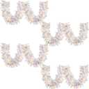 Hotop 9 ft Faux Spruce Artificial Valentine's Day Garland LED Garland Warm Pine Prelit Battery Operated Lighted Decor for Seasonal Indoor Home Fireplace Mantle Tree Stair(4 Pcs,White) (12 x 12 x 108 inch - White)