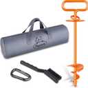 Heavy Duty Dog Anchor, Dog Tie Out Stake for Dogs up to 220lbs, 360 Degree Rotation Dog Tether, No tangling Dogs Stake Kits for Yard, Outdoor, Beach, Trampoline (Orange-Square-1Pack)