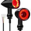 Motorcycle Bullet 48 LEDs Rear Turn Signal Light SMD Blinker Indicator Fit for Honda Yamaha Suzuki Kawasaki Harley (Black, Rear Turn Light)