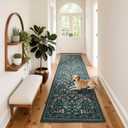 Area Rug Washable Rug Runner, 2X10 Hallway Runner Rugs for Bedroom Floral Boho Carpet, Ultra-Thin Soft Kitchen Mats for Floor, Non-Slip Stain Rugs for Living Room, Entryway, Kitchen, Green and Red