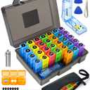 Monthly Pill Organizer 3 Times a Day, FRIWOLE Medicine Box with Portable Weekly Pill Bag, Keychain Pill Case, Pill Cutter and 2 Sticker (Black, 3 Times a Day)