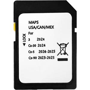 Latest Version Navigation SD Card Fits for Mazda 3 2024, Cx-30 2024, Cx-5 2024-2025, Cx-90 2024-2025 Car GPS Navigation System for USA/Canada Replacement Accessories