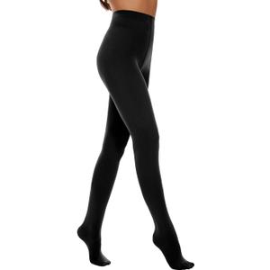 Citystl Opaque Black Tights for Women, 80D Solid Color Soft Tights, Control Top Microfiber Pantyhose for women (S)