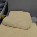 HOMBYS Sherpa Fleece Lumbar Support Pillow with Headrest for Recliner,Memory Foam Recliner Chair Cushion for Back Pain,Big High Back Support for Recliner with Chair Headrest for Elderly (Khaki)