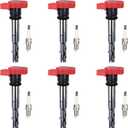 ApplianPar Ignition Coil and Spark Plug for Audi A3 A4 A5 A6 A7 A8 Quattro Allroad Q5 Q7 R8 S4 S5 S6 S8 SQ5 TT TTS VW Beetle Golf GTI Jetta Passat Rabbit Touareg 2.0 3.0 3.2 3.6 4.2 2.5