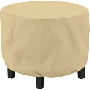 Classic Accessories Terrazzo Water-Resistant 36 Inch Round Ottoman/Coffee Table Cover (36"DIA x 28"H, Sand)