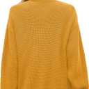 QUALFORT Women’s 100% Cotton Knit Cardigan Sweater – Oversized Fit, Button-Down Open Front, with Pockets, Large