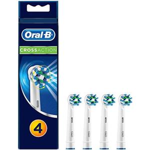 Oral B Cross Action Electric Toothbrush Replacement Brush Heads Refill, 4Count (4 Count (Pack of 1), White)