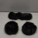 3 Pieces Faux Fur Headband Arm Warmers Wrist Cuffs Earmuff Ear Warmer for Cold Weather Furry Costumes Black