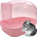 kathson Dwarf Hamster Dry Bathroom, Chinchilla Sauna Toilet Plastic Sand Bath House Ideal for Gerbils, Hedgehog, Squirrel and Other Small Animals (Pink)
