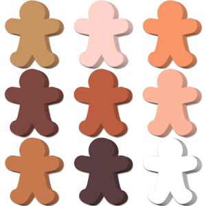 Lincia 108 Pcs 3.5 Inch People Shaped Paper Cutouts for Crafts Blank Multicultural People Cutouts for Bulletin Board Person Cardstock for DIY Art Supplies Home School Decorations