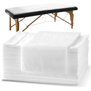 Spa Bed Sheets Disposable Massage Table Set, 30 Pcs Massage Sheets Cover Non-Woven Fabric for Beauty Salon, Hotels, 70 x 31 (Wihte)