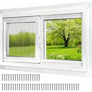NeatiEase Basement Window, 36" x 24" Heavy Duty Vinyl Sliding Windows with Double Pane Insulated Tempered Glass and Fiberglass Screen for Basement, Bathroom, Garage, Shed, Home Replacement (White)
