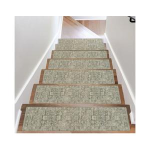 OJIA Stair Treads Non Slip Stair Runners for Wooden Steps, 8"x30" Rubber Backing Stair Mats Carpet Stair Tread Covers Staircase Step Treads for Dogs, Kids & Elders, Brown, 15PCS