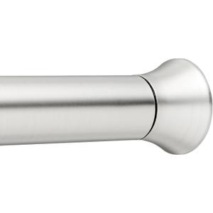 Amazon Basics No Drilling Spring Tension Curtain Rod, Adjustable Length 54-90" Width, Classic Finial, Nickel