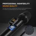 UM206 2 Channel Wireless Microphone System with Dynamic Mics, 200ft Range, UHF Frequencies, Dual Wireless Handheld Mics for Karaoke, Singing, DJ, Stage, Church and Recording