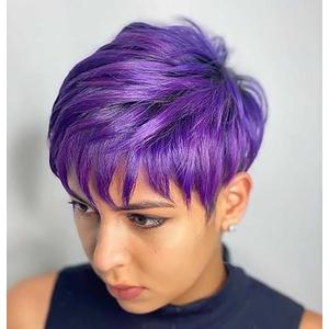 short hair purple wig