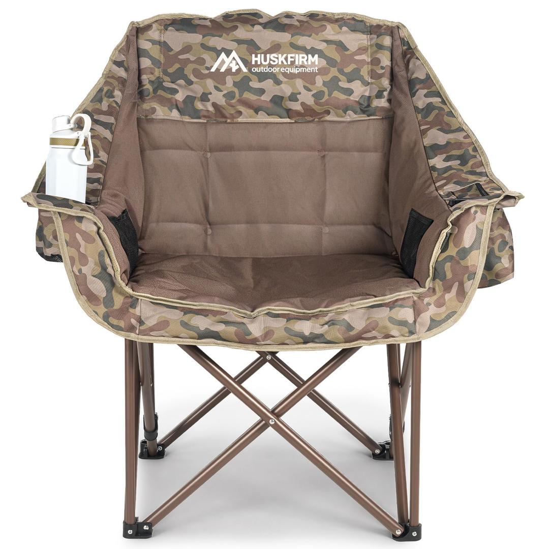 Oversized 2 Pack Camping Chairs, Camping Chairs Support 450LBS,Camouflage