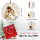 Nativity Christmas Ornament 2025 - Joy to The World Round Ceramic Ornament for Xmas Decor - Holy Family with Baby Jesus Religious Ornaments - Catholic Christian Gift for Family & Friends