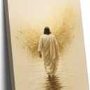 Jesus Walking On Water Canvas Wall Art, Jesus Dove Wall Art, Christian Bible Stories Canvas Wall Art Decor, Modern Religious Prints Artwork for Christian Church Prayer Room Living Room Bedroom 16x24in