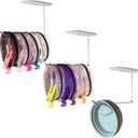 Upgraded Flat 3 Pack Tumbler Lid Organizer, Space Saving Cup Lid Holder for Yeti Stanley Simple Modern Tumbler Lids, Self-Adhesive Lid Hook for Kitchen Storage