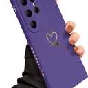 Newseego for Samsung Galaxy S23 Ultra Case Girls Women, Cute Love Heart Pattern Phone Case Flexible Liquid Silicone Shockproof Protective Bumper Cover for Samsung Galaxy S23 Ultra-Purple