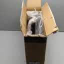 KKTONER PU Leather Round Rolling Stool with Back Rest Height Adjustable Swivel Drafting Work SPA Task Chair with Wheels Black