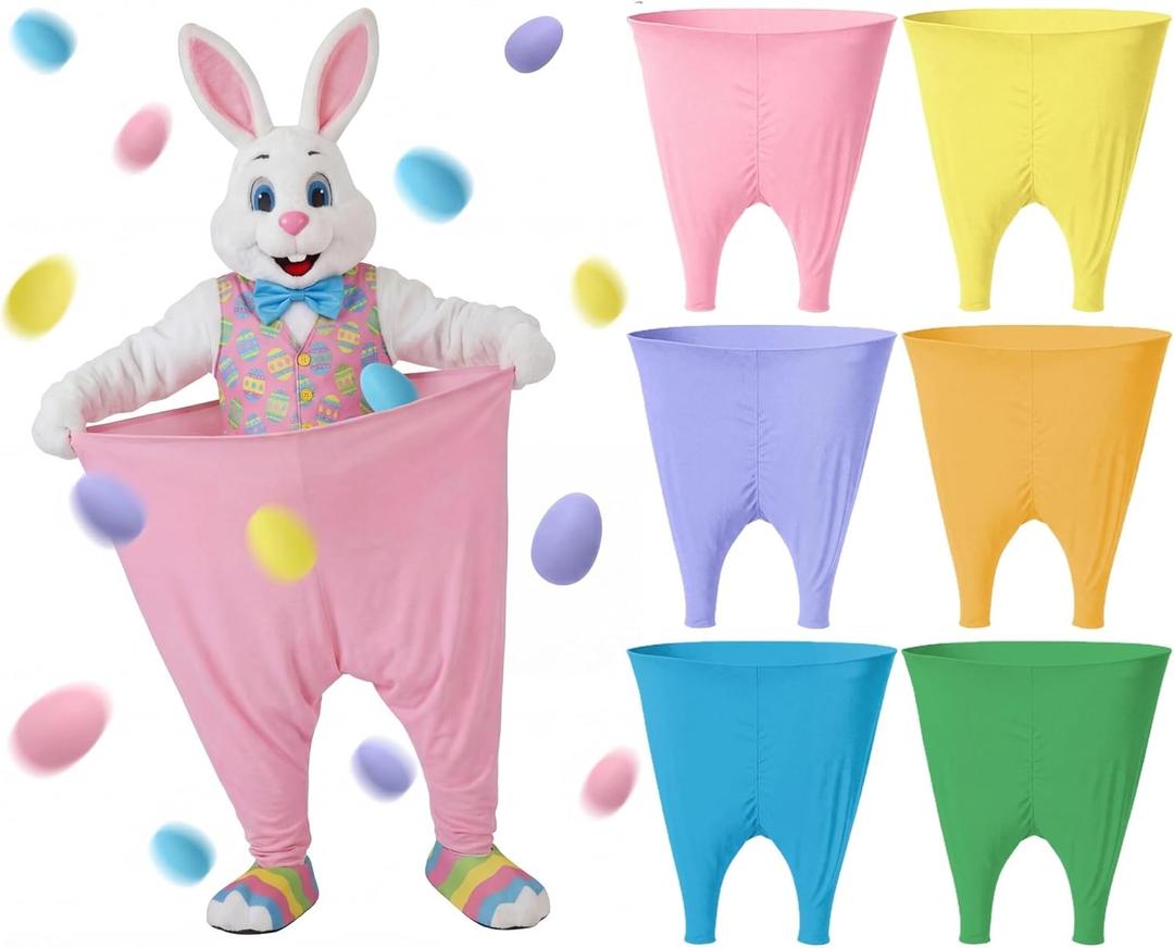 Halloscume Granny Pants Yard Game Easter Game Set Include Granny Pant and Balls Giant Pant Outdoor Easter Ring Toss Games for Families Outdoor Indoor (Pink, Yellow, Purple, Green, Orange, Blue)