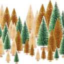 Desktop Miniature Pine Tree Tabletop Christmas Tree Small Pine Tree Decor Christmas Tree Toppers 30pcs(Silver/Gold/Green 30pcs)