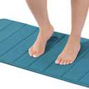 Flamingo P Memory Foam Bath Mat Rug Soft Non Slip Absorbent Bathroom Rugs, Machine Wash, Thick, Easier to Dry, 47x17 Inches, Dark Teal
