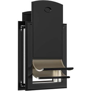 [Classicmacher] Heavy Duty Dog Door with Double Sliding Lock Panel, Aluminum Large Doggie Door for Exterior Door, Magnetic Double Flaps Dog Door Medium Dog (Medium,Black)