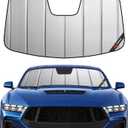 Pigenius Windshield Shade for Ford Mustang 2015-2023 with Rearview Mirror Mounted Camera, Custom Front Window Sunshade - Safeguard