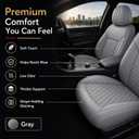 Gray Thick Nappa Leather Automotive Front Car Seat Covers Set of 2
