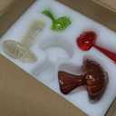 Hewory Glass Mushroom Vase for Flowers, 4pcs Colored Small Bud Flower Vases Unique, Mushroom Propagation Hydroponic Vases, Funky Cottagecore Decor for Home Room Kitchen Office Windowsill Decorations