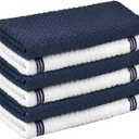 Nialnant 100% Cotton Kitchen Dish Towels, 15x25 Inch Super Absorbent Tea Towels for Kitchen, Ultra Soft Hand Towels with Hanging Loop, Blue