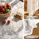 Lace Tablecloth Exquisite Embroidery Floral, Round Tablecloth with Wavy Openwork,Tablecloths for Wedding Decor,Afternoon Tea,Party