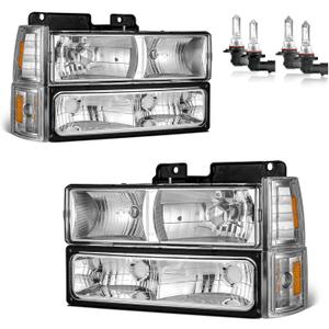 Headlights with High/Low Beam Bulbs for 94-98 GMC C/K 1500 2500